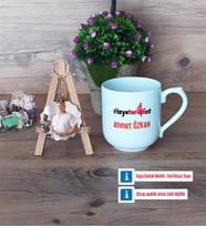 Fizyoterapist Kupa Bardak Beyaz ve Fotoğraflı Ahşap Anahtarlık Hediye (Model 5)
