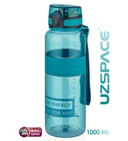 Uzspace Tritan Su Matarası 1000ml 1 Litre Büyük Boy Yenilenen Renkler (Turkuaz)
