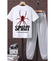 Çocuk Spirit Baskılı Alt - Üst Eşofman Takımı (Beyaz)