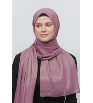 Simli Abiye Şifon Şal (Bordo)