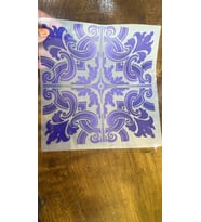 ÜTÜ İLE YAPIŞAN ETNİK DE4SEN TİŞÖRT GİYİM KUMAŞ ARMA TRANSFER BASKI 19X19 CM (Mor)