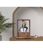 BK Gift Kişiye Özel Sevgililer Karikatürlü Ahşap Standlı Biblo, Sevgililer Günü Hediyesi, Doğum Günü Hediyesi, Yıl Dönümü Hediyesi (Model 13)