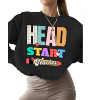 Bej Sweatshirt 3 iplik şardonlu kadın Okula dönüş i·lk okul günü öğretmeni Baskılı erkek unisex (Siyah)