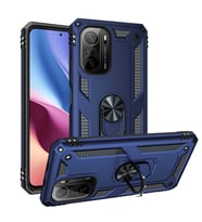 Xiaomi Redmi K40 Kılıf Yüzüklü Zırh Tank Vega (Mavi)