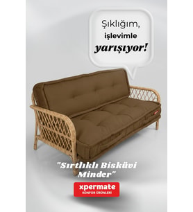 Bisküvi Yer Minderi 60x120 Kalın Palet Balkon Petek Önü Fermuarlı Minder (Kahverengi)