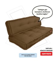 XPERMATE Bisküvi Minder Petek Önü Palet Üstü Minderi Fransız Minder Bank ve Bahçe Minderi 60X120x14 cm (Kahverengi)