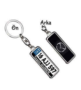 Kişiye Özel Plaka Metal Anahtarlık   Mazda Logo (Gümüş)