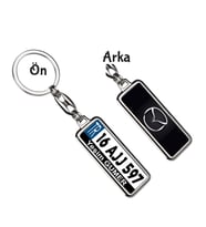 Kişiye Özel Plaka Metal Anahtarlık   Mazda Logo (Gümüş)