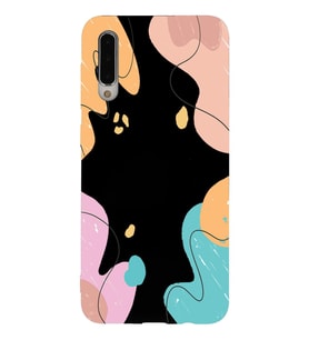 PrintiFy Samsung Galaxy A50 Uyumlu Lansman Kılıf Karışık Renkler Tasarımlı İçi Kadife Kapak (Siyah)