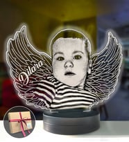 Çocuklara Özel 3d Melek Modelli Gece Lambası (Beyaz)