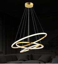 Çember led Oturma Odası Modern Salon Sarkıt Avize (Gold)