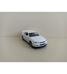 Nissan GT-R R34 Metal Model Oyuncak Araba 12 Cm ( ÖZEL PLAKALI ) (Beyaz)