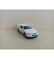 Nissan GT-R R34 Metal Model Oyuncak Araba 12 Cm ( ÖZEL PLAKALI ) (Beyaz)