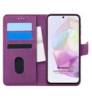Microsonic Samsung Galaxy A35 Kılıf Fabric Book Wallet Siyah (Mor)