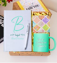 Kişiye Özel Renkli Defter , Kupa Bardak, Tükenmez Kalem & Hediye Seti (Yeşil)