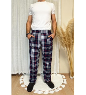 Erkek Desenli Cepli Lastikli Bel Pijama Altı (Koyu Lacivert)