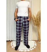 Erkek Desenli Cepli Lastikli Bel Pijama Altı (Koyu Lacivert)