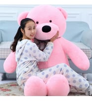 Kuki's Spielzeug 160cm Papyonlu Dev Oyuncak Peluş Ayı (Pembe)