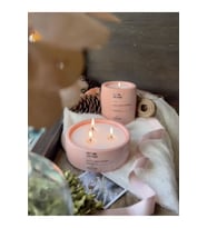 Mavi Renk Soya Wax Amber Vanilya Kokulu Dekoratif Hediyelik 2li Beton Saksı (Pembe)