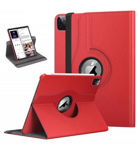 Apple iPad Pro 11 3. Nesil 2021 Kılıf 360 Dönebilen Standlı Case A2377 A2459 A23 (Kırmızı)