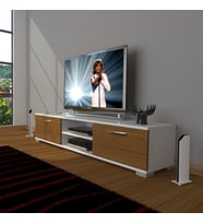 Decoraktiv Eko 140 Slm Dvd Tv Ünitesi Tv Sehpası (Beyaz - Ceviz)