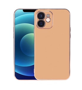iPhone 12 Kılıf Zore Viyana Yüzeyi Buzlu Transparan Tasarım Kılıf (Gold)