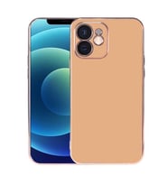 iPhone 12 Kılıf Zore Viyana Yüzeyi Buzlu Transparan Tasarım Kılıf (Gold)