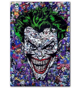Cakapuzzle Joker Yüz Çizimi Çizgi Roman Puzzle Yapboz MDF (Ahşap) (255 Parça)