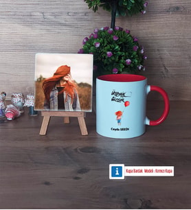 Ütopyalar Güzeldir Fotoğraflı Dekoratif Taş, Kupa Bardak Beyaz Hediye (Model 2)