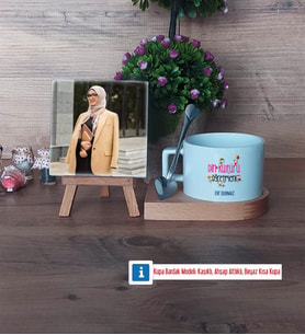 Din Kültürü Öğretmeni Fotoğraflı Dekoratif Taş, Kupa Bardak Beyaz Hediye (Model 8)