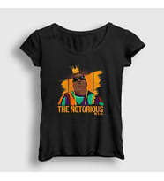Presmono Kadın Beyaz King The Notorious BIG T-Shirt 40916tt (Siyah)