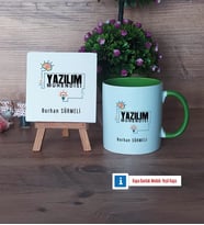 Yazılım Mühendisi Dekoratif Taş, Kupa Bardak Kırmızı Hediye (Model 13)