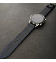 vagave Huawei Watch GT / GT2 / GT2e / GT2pro / GT3 / GT3pro 46mm İsme Özel Deri Kordon (Lacivert)