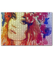 Cakapuzzle Kadın Suluboya Çizim Görsel  Puzzle Yapboz MDF (Ahşap) (255 Parça)