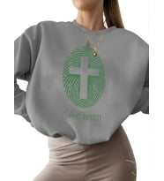 Bej bisiklet yaka kadın Mesih kimliği Baskılı Sweatshirt 3 iplik şardonlu unisex erkek kalın (Gri)