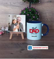 Babaya Hediye Fotoğraflı Dekoratif Taş, Kupa Bardak Beyaz Hediye Babaya Doğum Günü Hediyesi (Model 3)