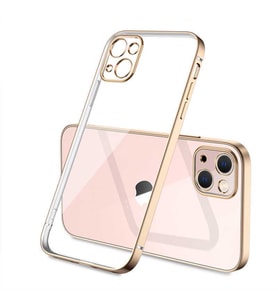 Apple iPhone 13 Kılıf Zore Gbox Renkli Kenar Kılıf (Gold)