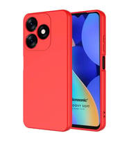 Microsonic TECNO Spark 10 4G Kılıf Groovy Soft Siyah (Kırmızı)