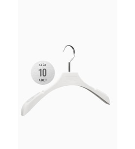 10'lu ICS 40cm Soft Touch Kaplamalı Plastik Askı (Beyaz)