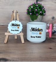 Maden Mühendisi Hediye Seti Kupa Bardak T Kulplu ve Anahtarlık Mühendisler Günü Hediyesi (Model 4)