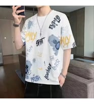 AMOR MAN ÖZEL TASARIM GRAFFİTİ BASKILI ULTRA HAFİF SOKAK MODASI HİP HOP ERKEK T-SHİRT (Beyaz)