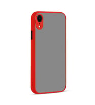 Apple iPhone XR 6.1 Kılıf Zore Hux Düğme ve Kapak Zıt Renk Kılıf (Kırmızı)