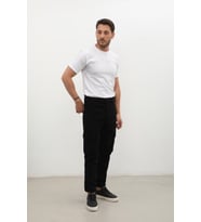 Erkek Kargo Cep Jean Pantolon (Siyah)