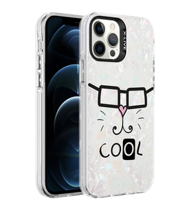 Apple iPhone 12 Pro Max Kılıf Mermer Desenli Zore Marbello Kılıf (Beyaz)