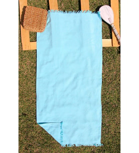 Outlet %100 Pamuk 70x150 Jakarlı Plaj Havlusu (Mavi)
