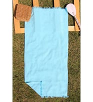 Outlet %100 Pamuk 70x150 Jakarlı Plaj Havlusu (Mavi)
