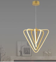 Üçgen 4'Lü Oturma Odası Led Avize (Gold)