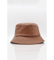 KADIN SUNİ DERİ BUCKET FÖTR ŞAPKA (Kahverengi)