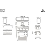 Meriç® Toyota Corolla Ön Torpido Kaplama Maun 14 Parça 1997-2002 (Alüminyum)