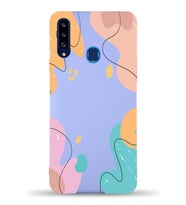 PrintiFy Samsung Galaxy A20s Uyumlu Lansman Kılıf Karışık Renkler Tasarımlı İçi Kadife Kapak (Lila)